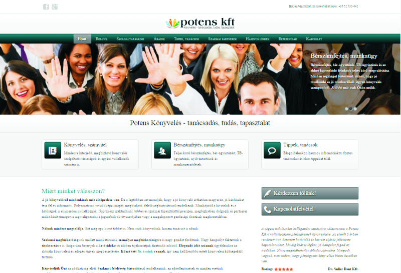 Potens Kft. honlap - 2014. - PRove Kommunikáció referencia
