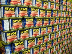 A spam eredetileg egy löncshús konzervet jelent.