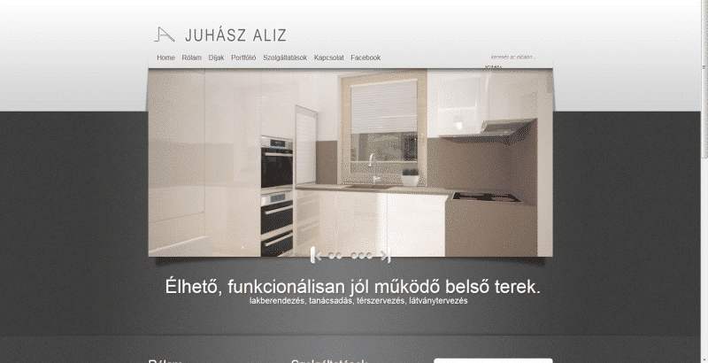 Juhász Aliz lakberendező honlapja- régi - PRove Kommunikáció Referencia