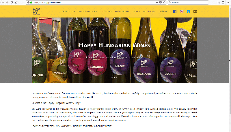 Happy Hungarian Wine honlap - PRove Kommunikáció Referencia